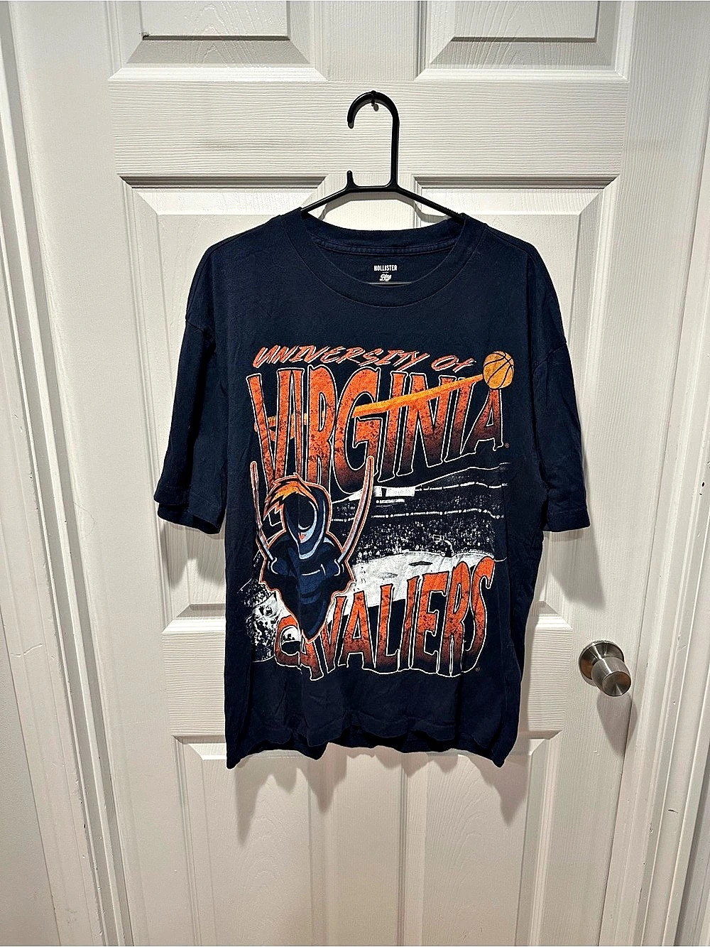 Hollister Blue University of Virginia Cavaliers Boxy Graphic T-Shirt Navy M